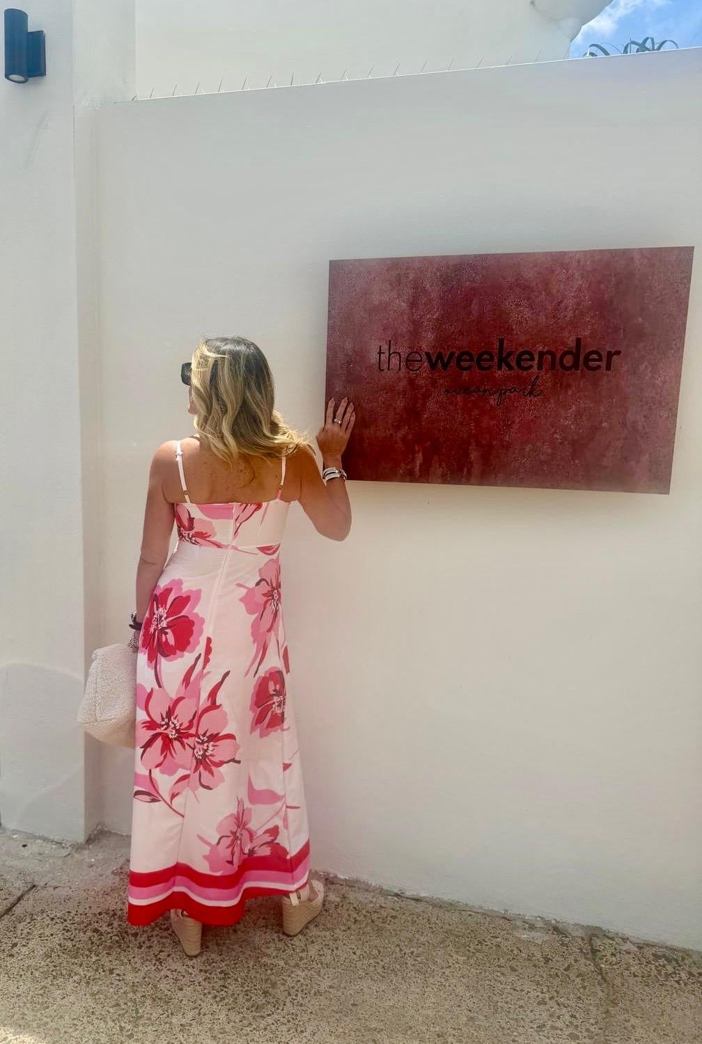 PINK FLOWER MIDI DRESS