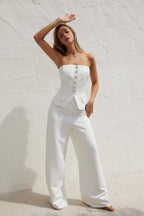 Set Strapless Blanco Luxury Button
