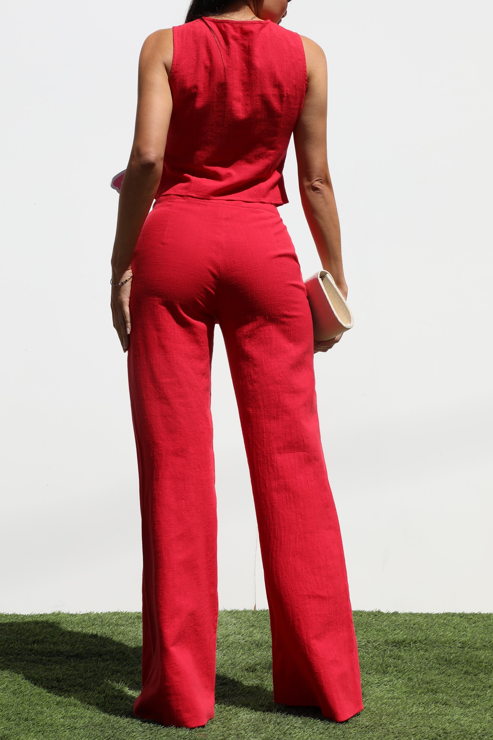 Set Rojo Lace-Up Casual