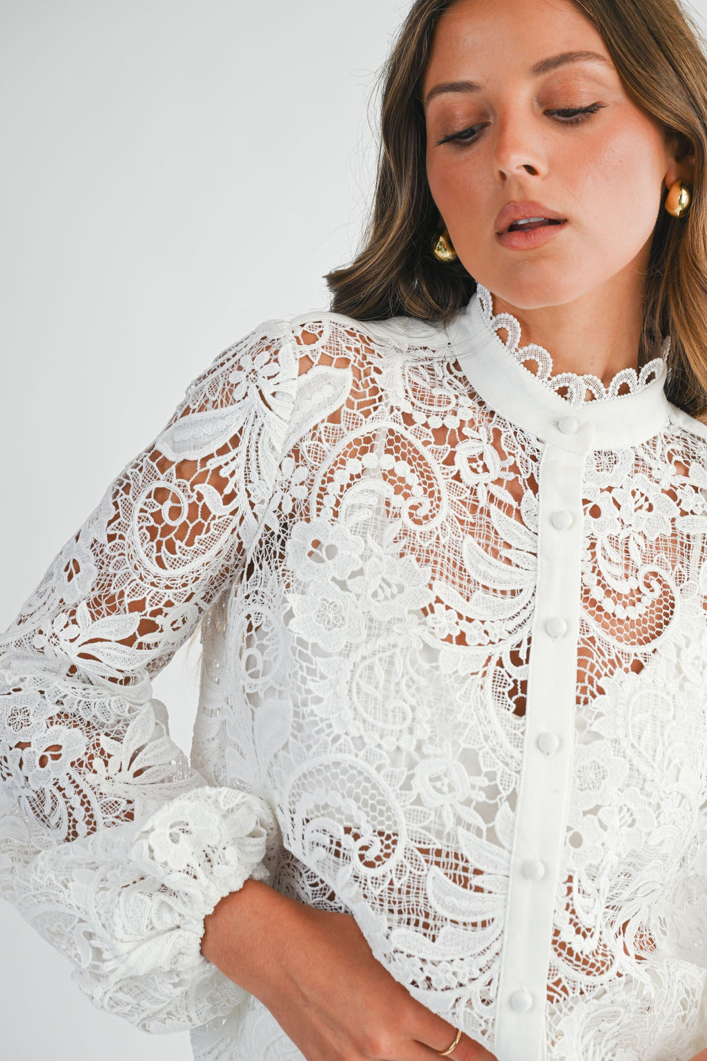 Blusa White Lace Premium
