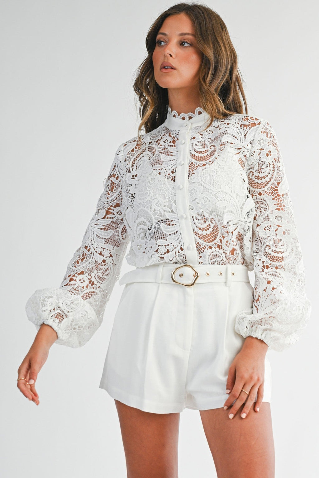 Blusa White Lace Premium