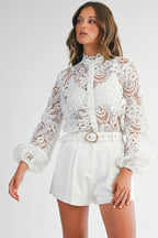 Blusa White Lace Premium