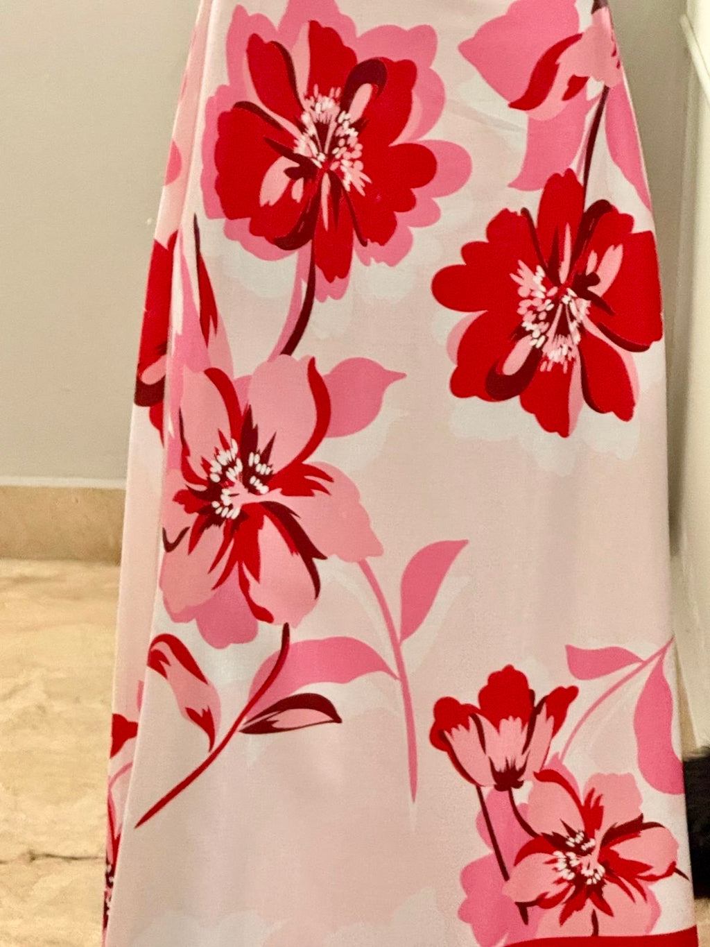 PINK FLOWER MIDI DRESS
