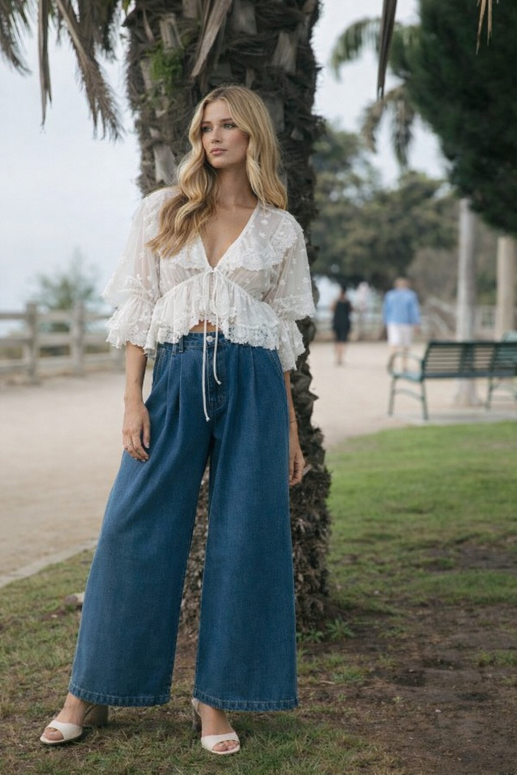 IZABELLA BLUE WIDE LEG DENIM